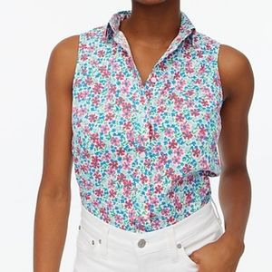 J CREW SLEEVELESS COTTON POPLIN SHIRT